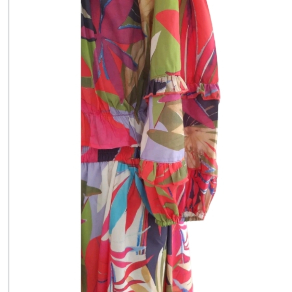 Rachel Zoe tropical print 2 pc Maxi dress - Picture 5 of 6